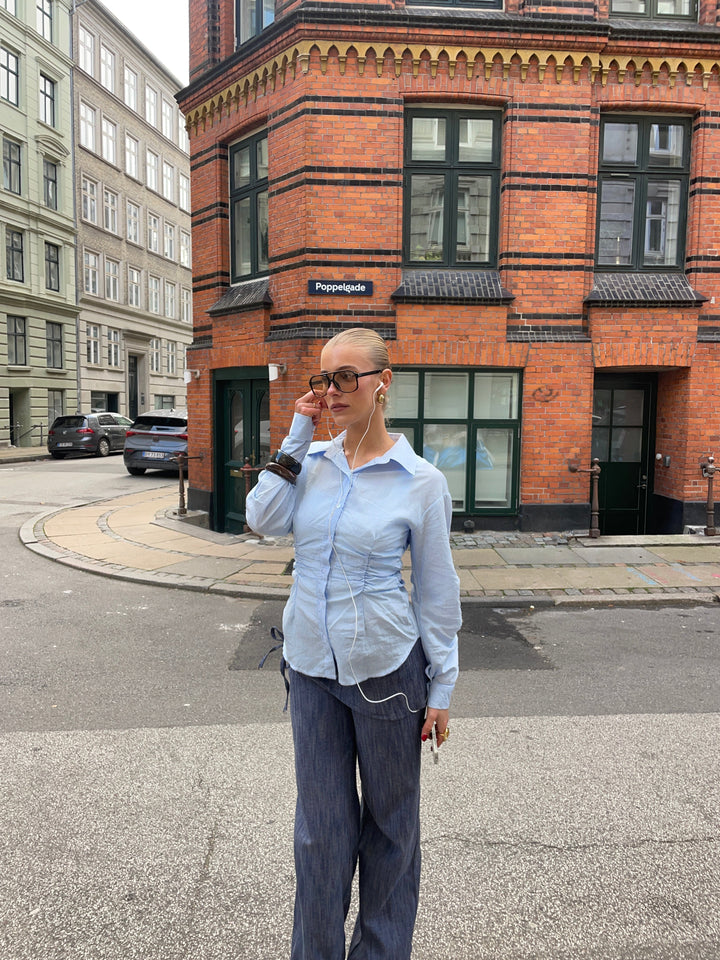 Chloe smock shirt - Blue/White