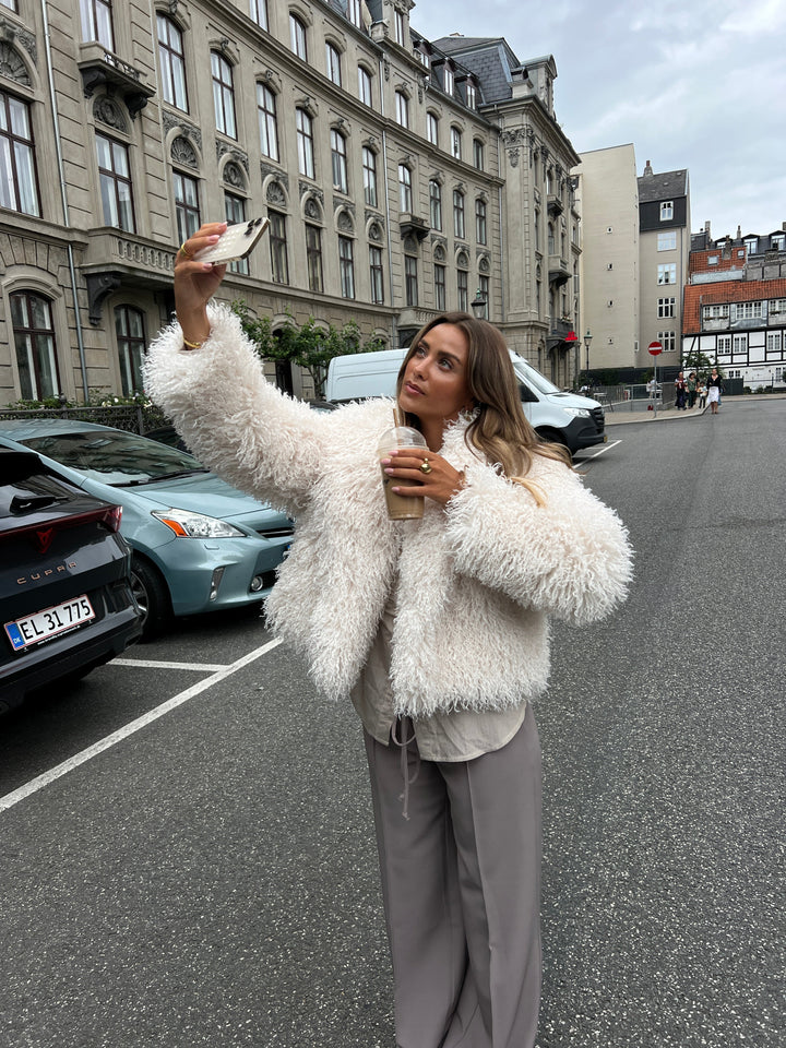 Mina fur jacket - Sand colored