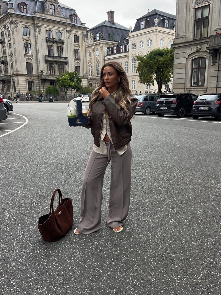 Kaia low-rise suit pants - Lilac beige