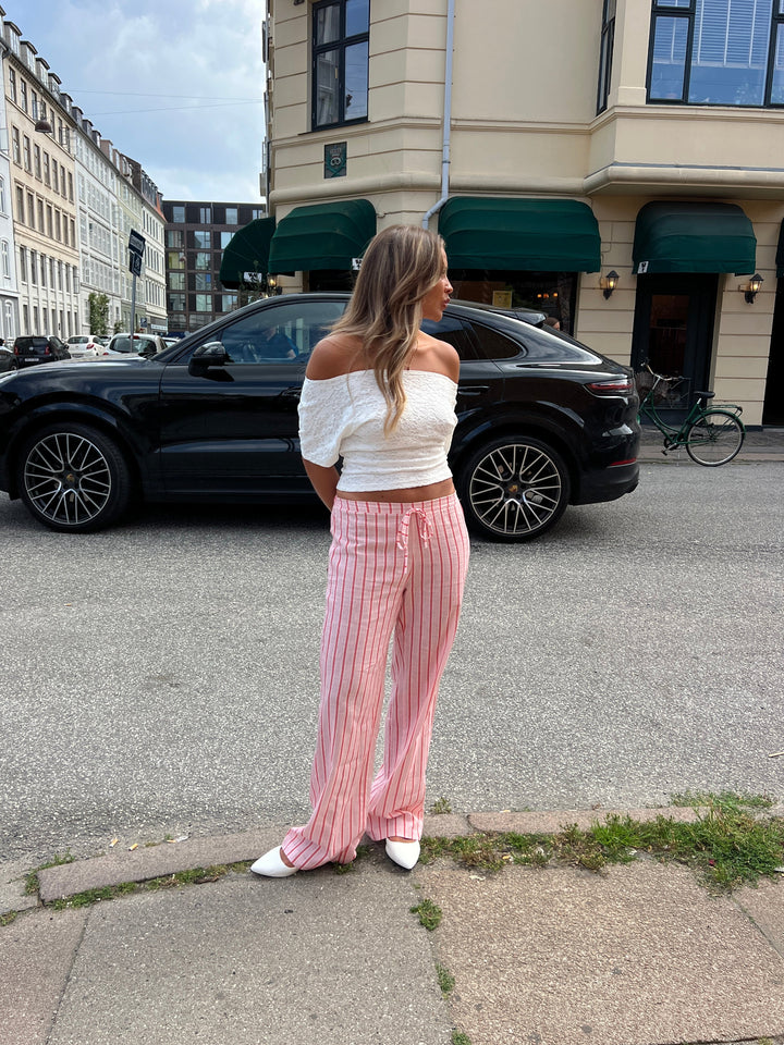 Liora striped linen pants - Light pink/Pink