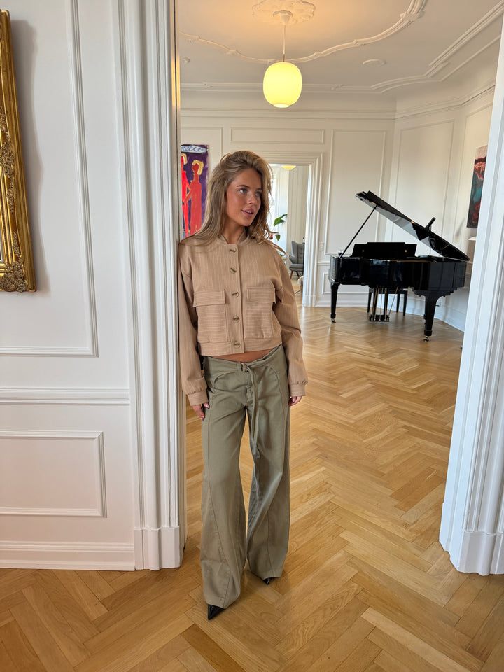 Liana striped bomber jacket - Beige