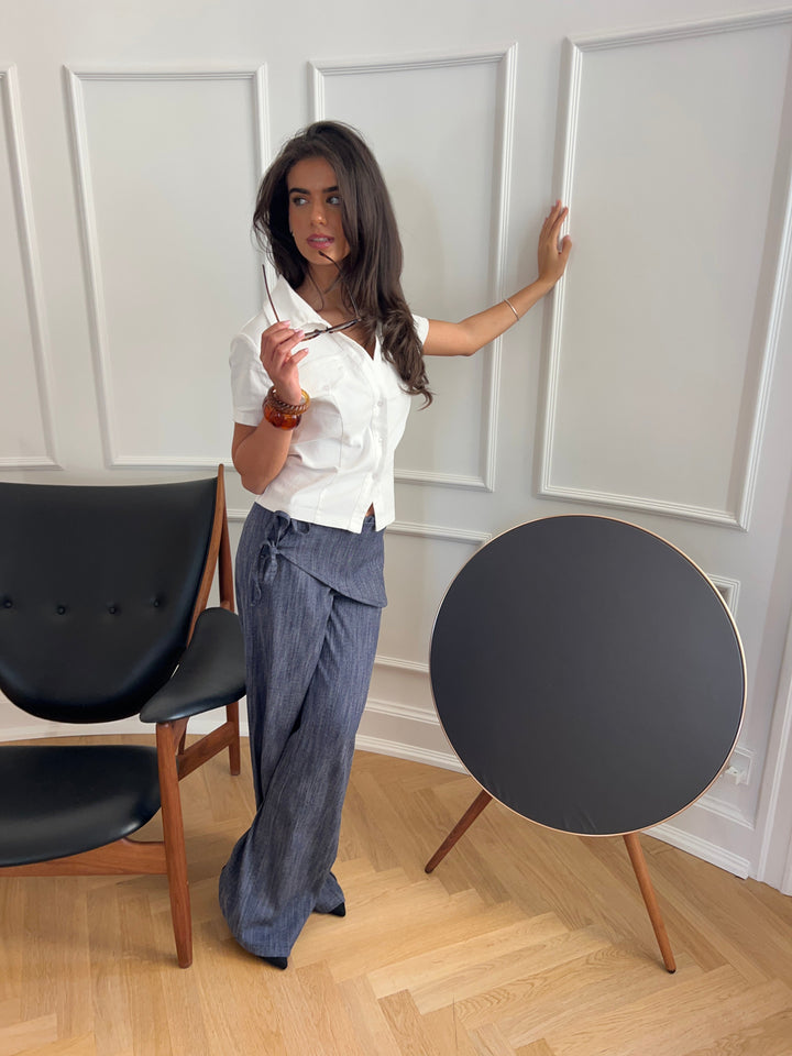 Liana tie detail denim jeans - Medium blue