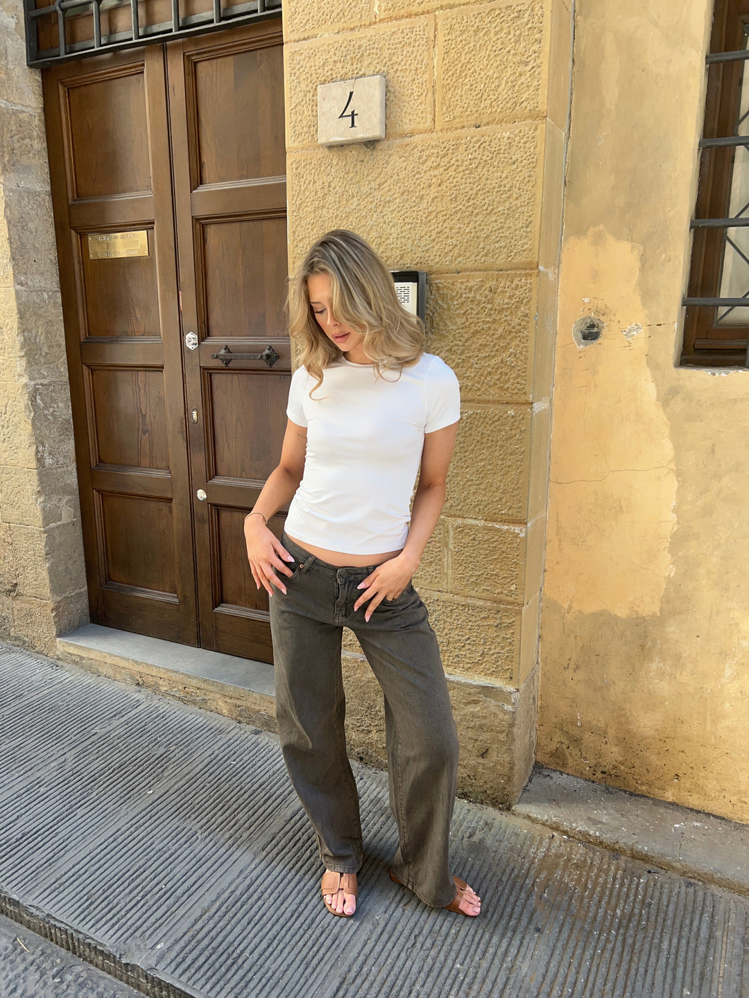 Maddy low waisted jeans - Brown