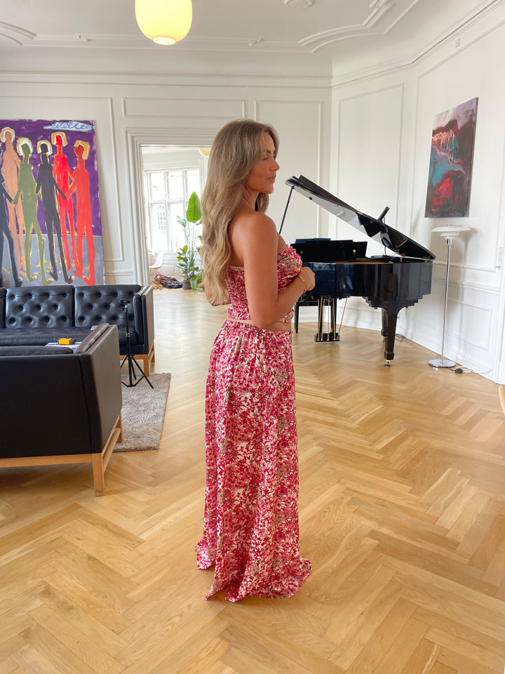 Sage flowers maxi skirt - Pink