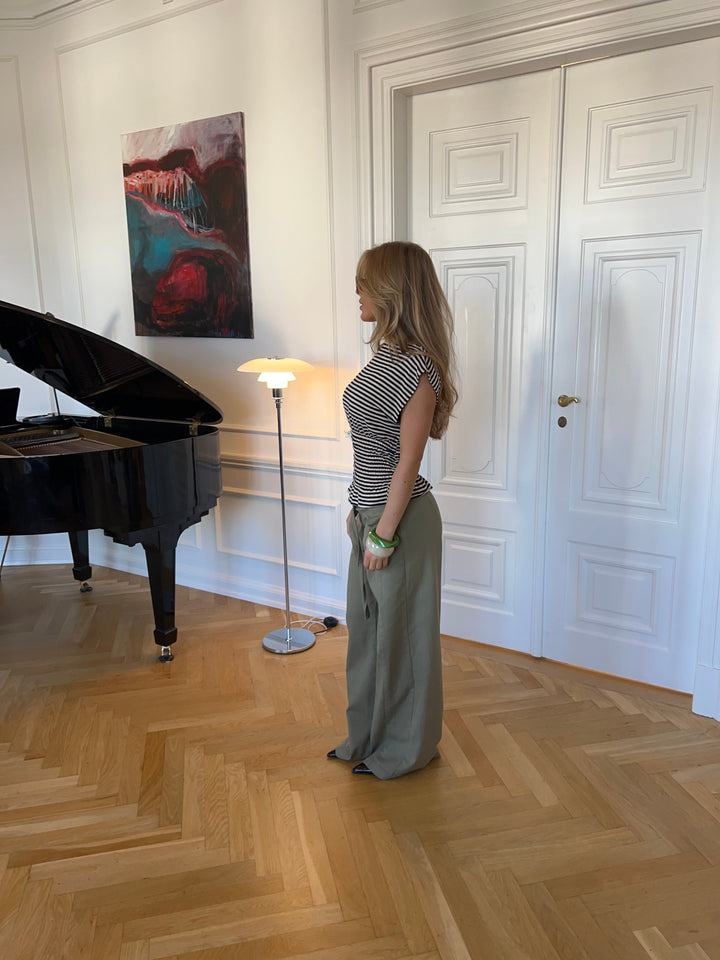 Bianca striped smock top - Brown/white