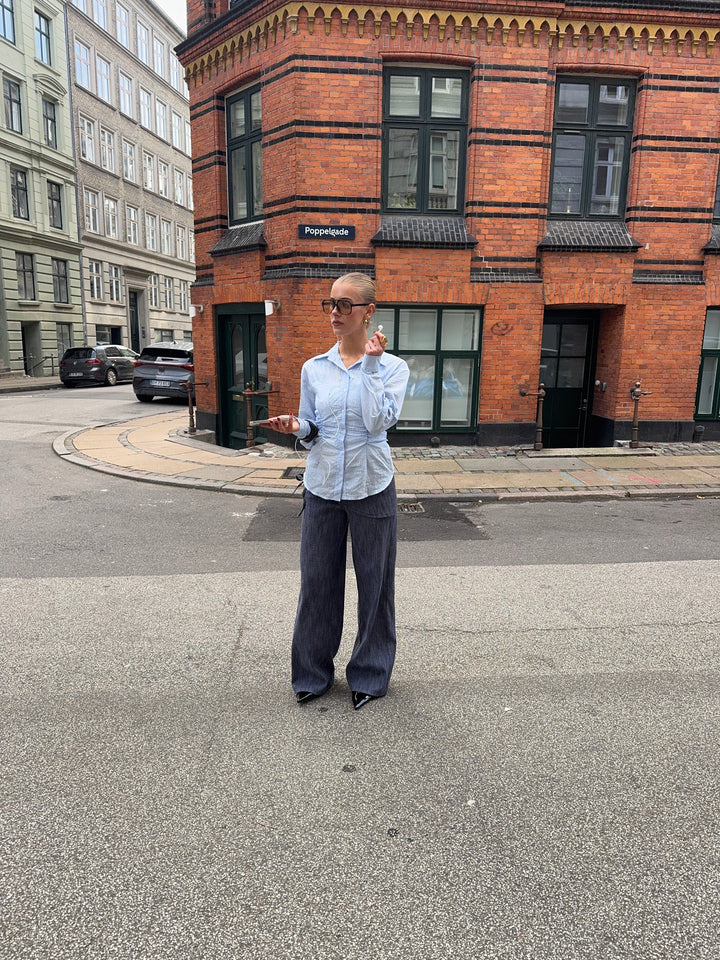 Chloe smock shirt - Blue/White