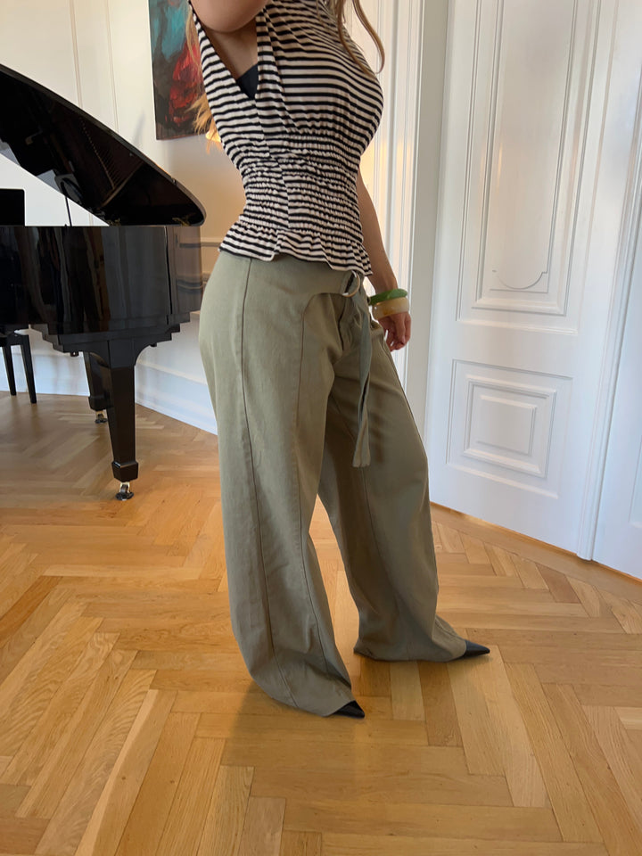 Claire belt pants - Green