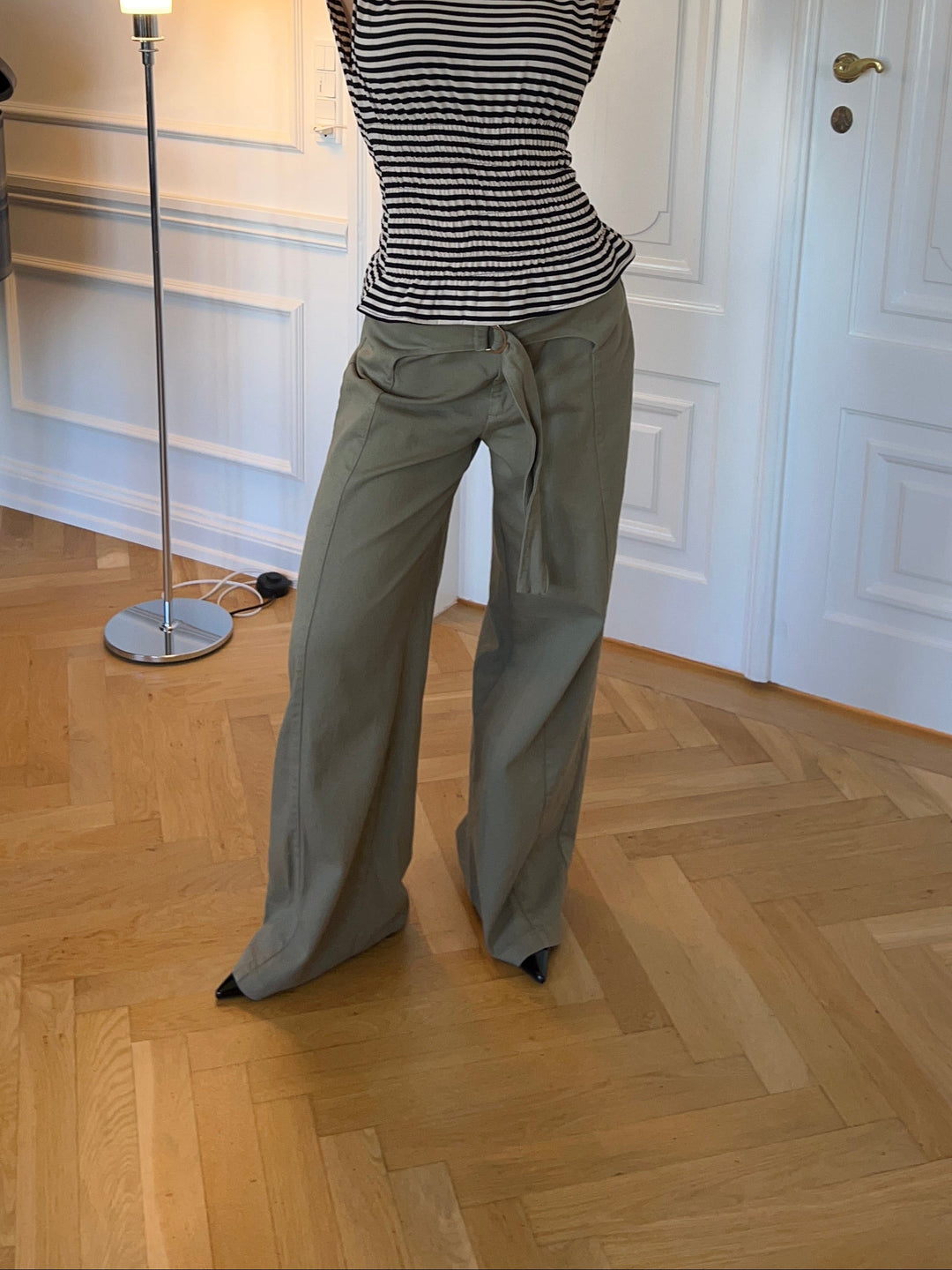 Claire belt pants - Green