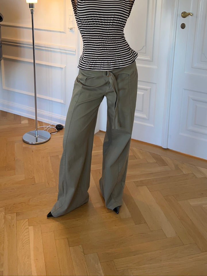 Claire belt pants - Green
