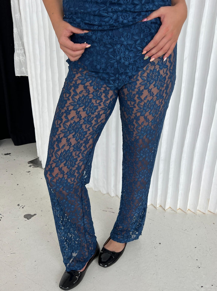 Alma lace pants - Dark blue