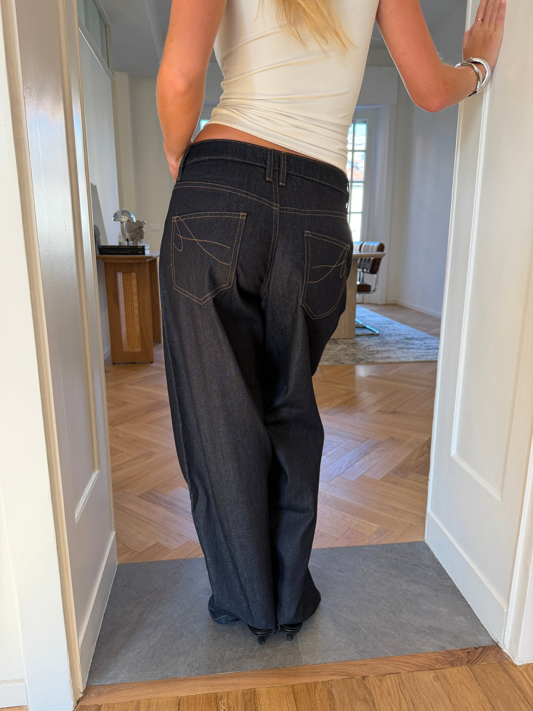 Estrid baggy denim jeans - Dark blue