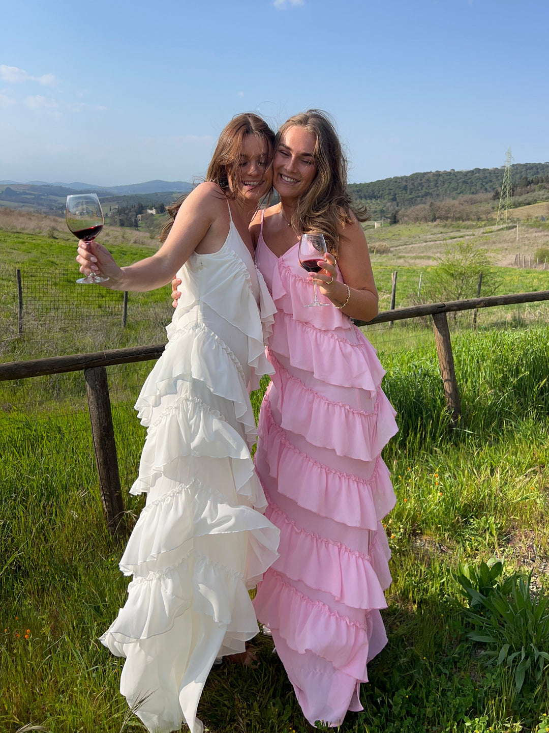 Rie maxi ruffle dress - Light pink