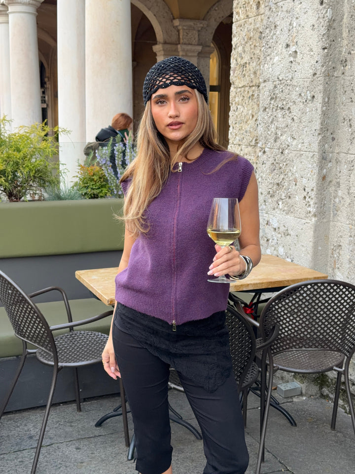 Tora knit vest - Berry