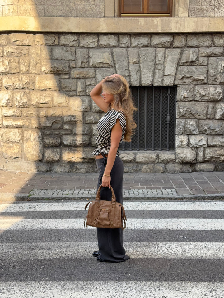 Laura tie-waist suit pants - Melange grey