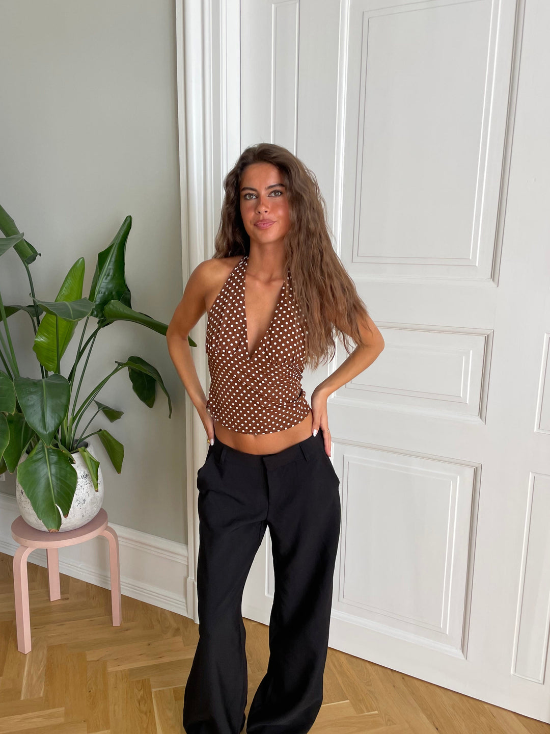 Vida polka dot top - Brown