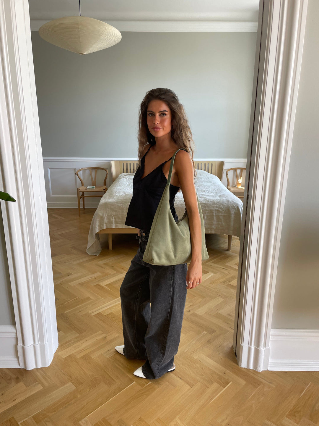 Laura suede bag - Olive Green