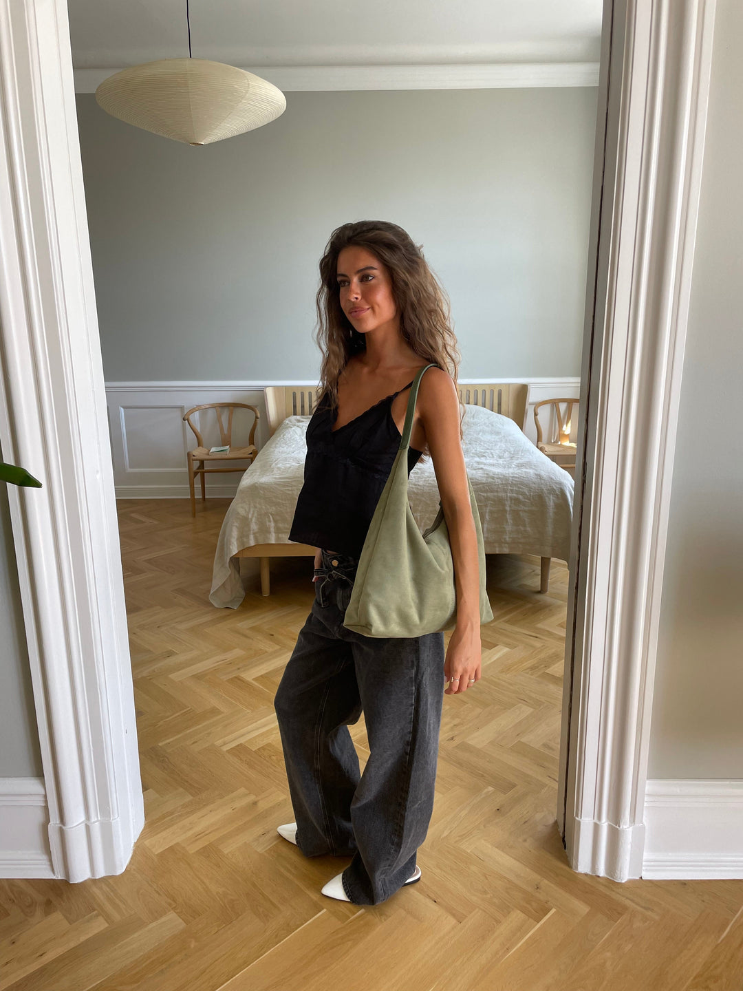 Laura suede bag - Olive Green