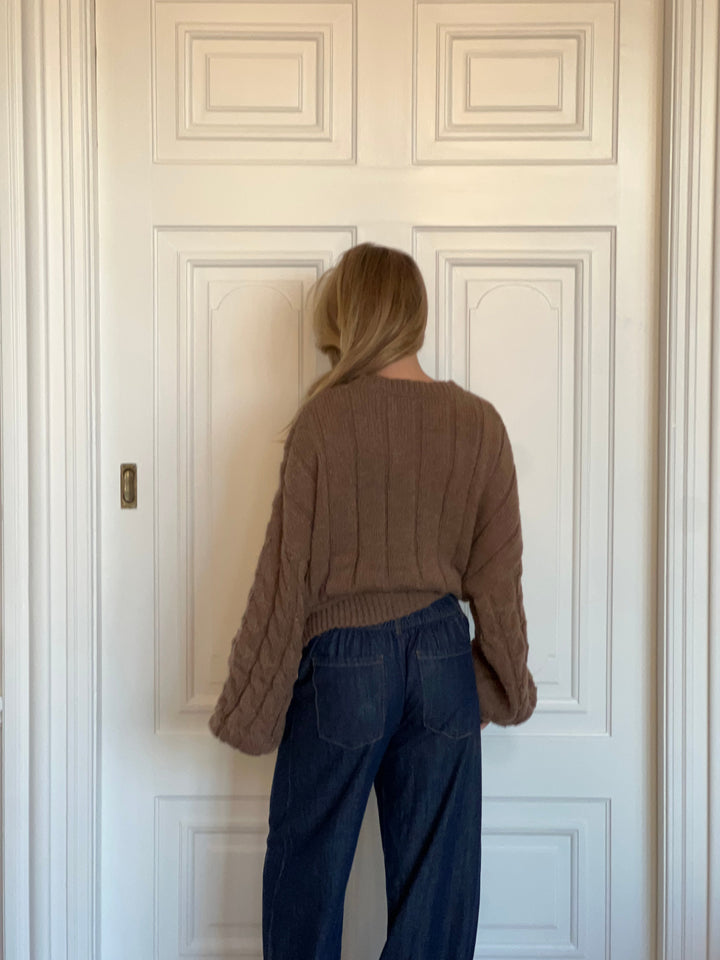 Anora chunky knit sweater - Brown