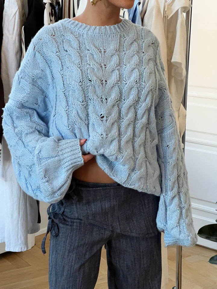 Anora chunky knit sweater - Light blue