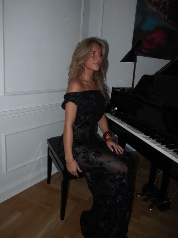 Kivo maxi mesh dress - Black