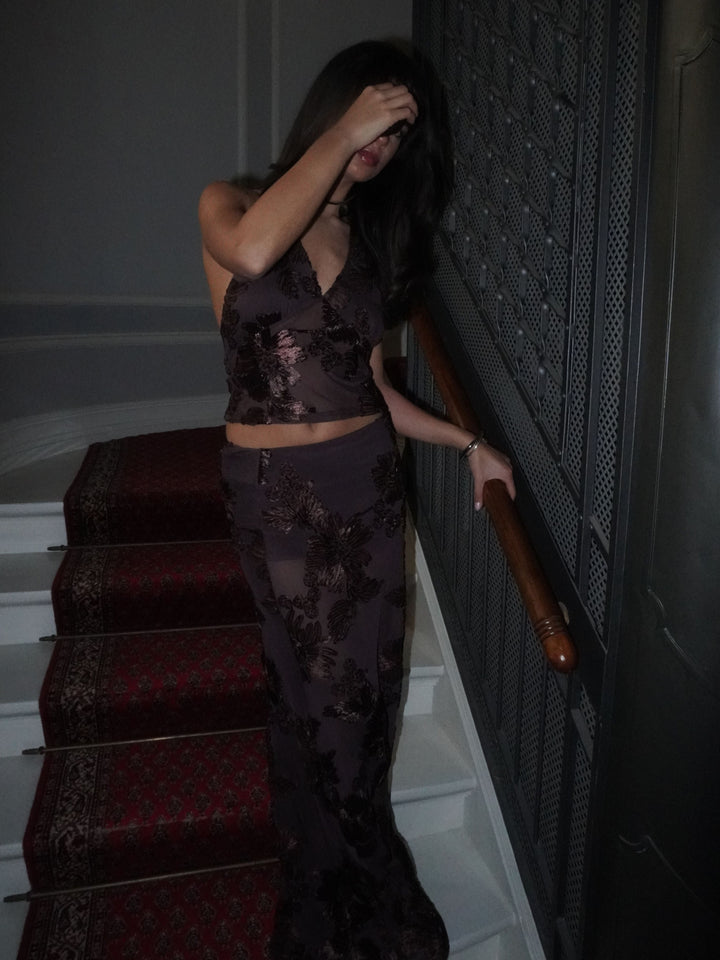 Kivo maxi mesh skirt - Brown