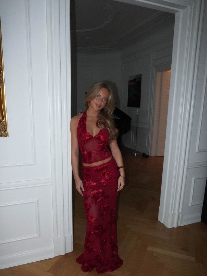 Kivo maxi mesh skirt - Red