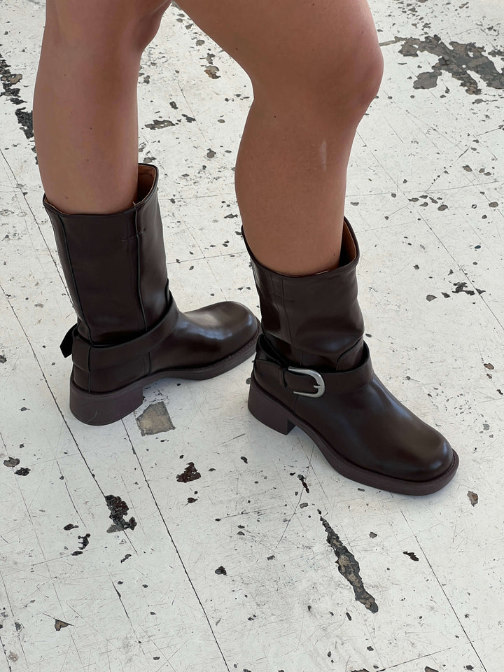 Lua buckle boots - Dark brown
