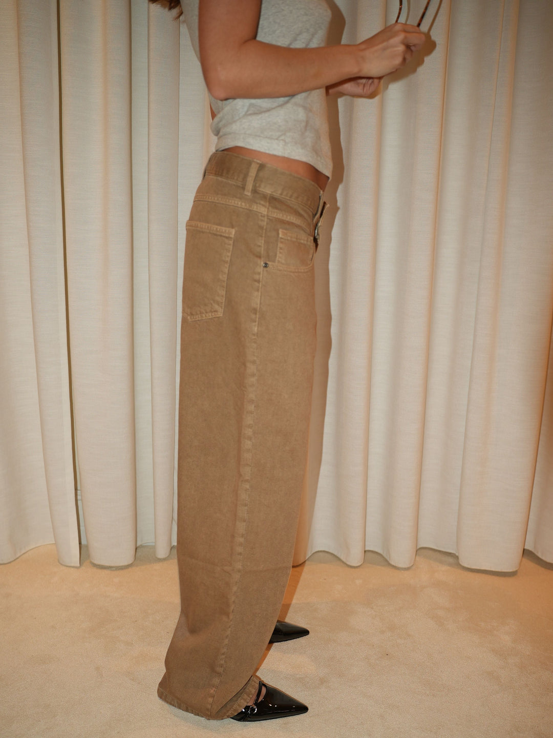 Othilie Yoke Jeans - Brown