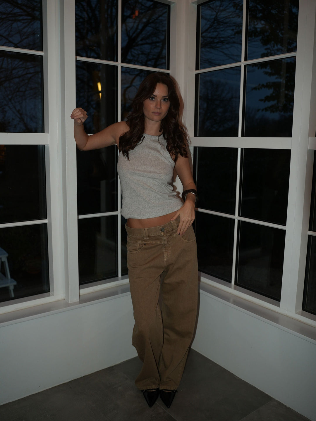 Othilie Yoke Jeans - Brown