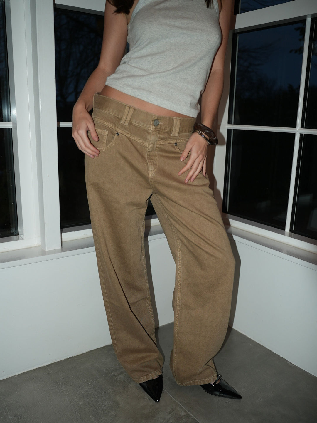 Othilie Yoke Jeans - Brown