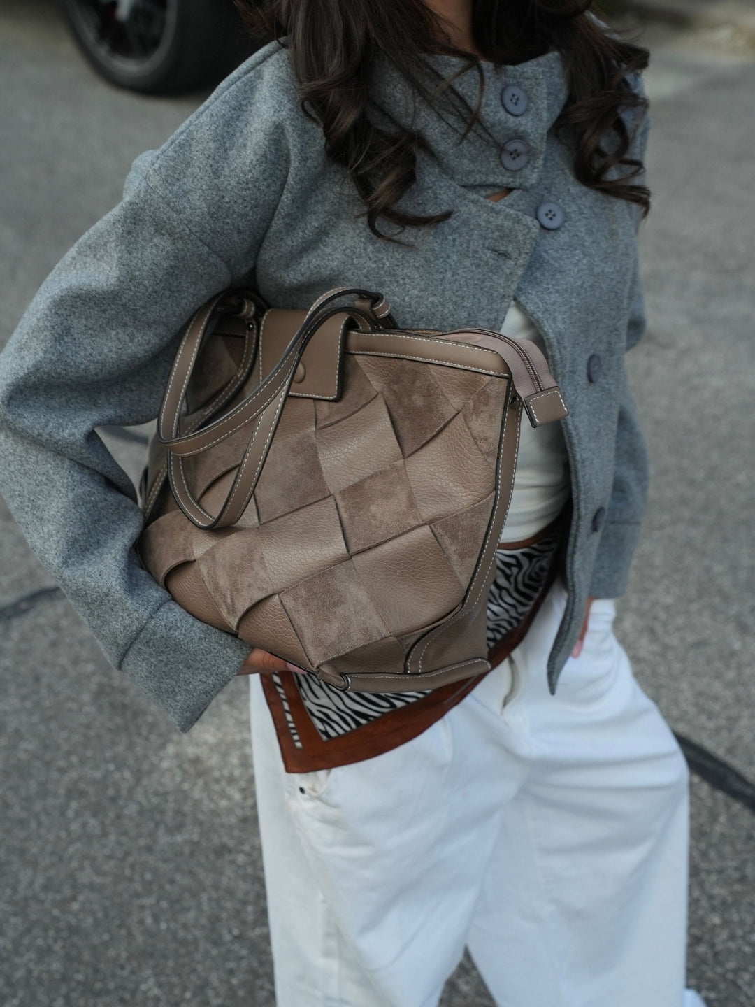 Tilia braided shoulder bag - Beige