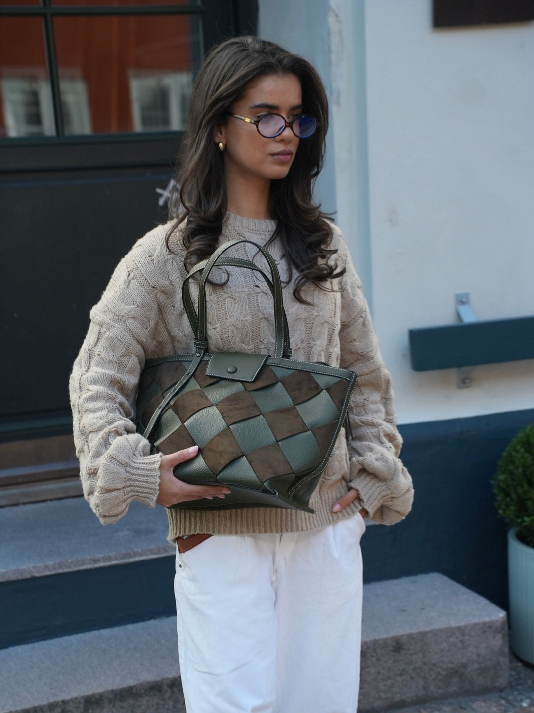 Tilia braided shoulder bag - Green