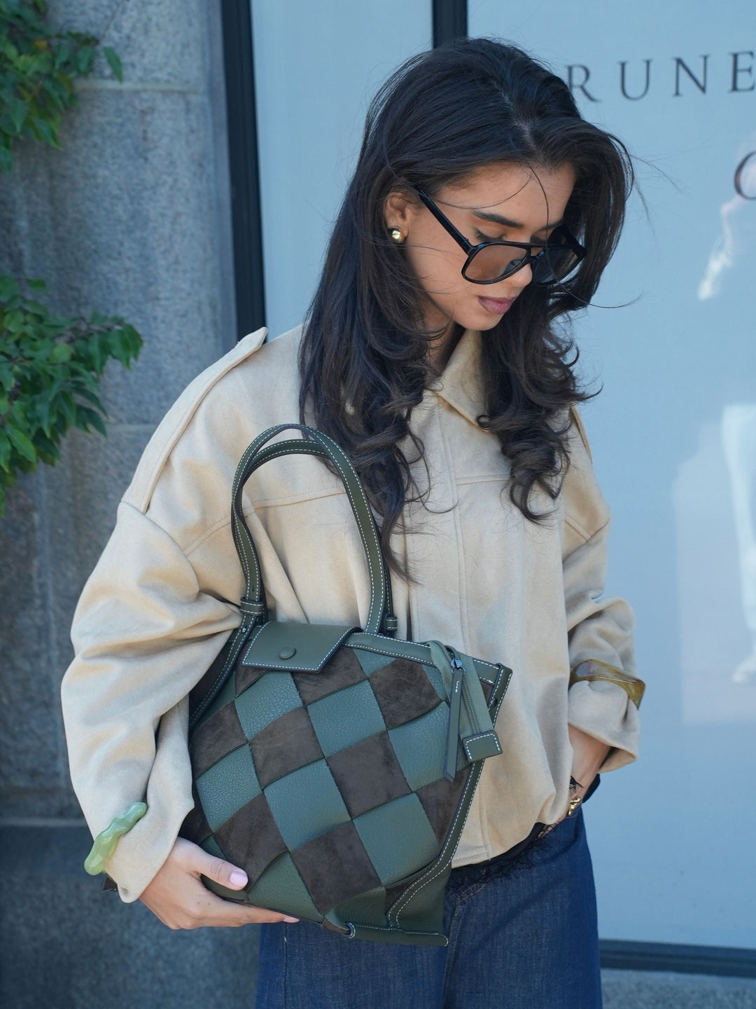 Tilia braided shoulder bag - Green