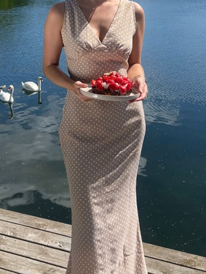 Vida polka dot dress - Beige