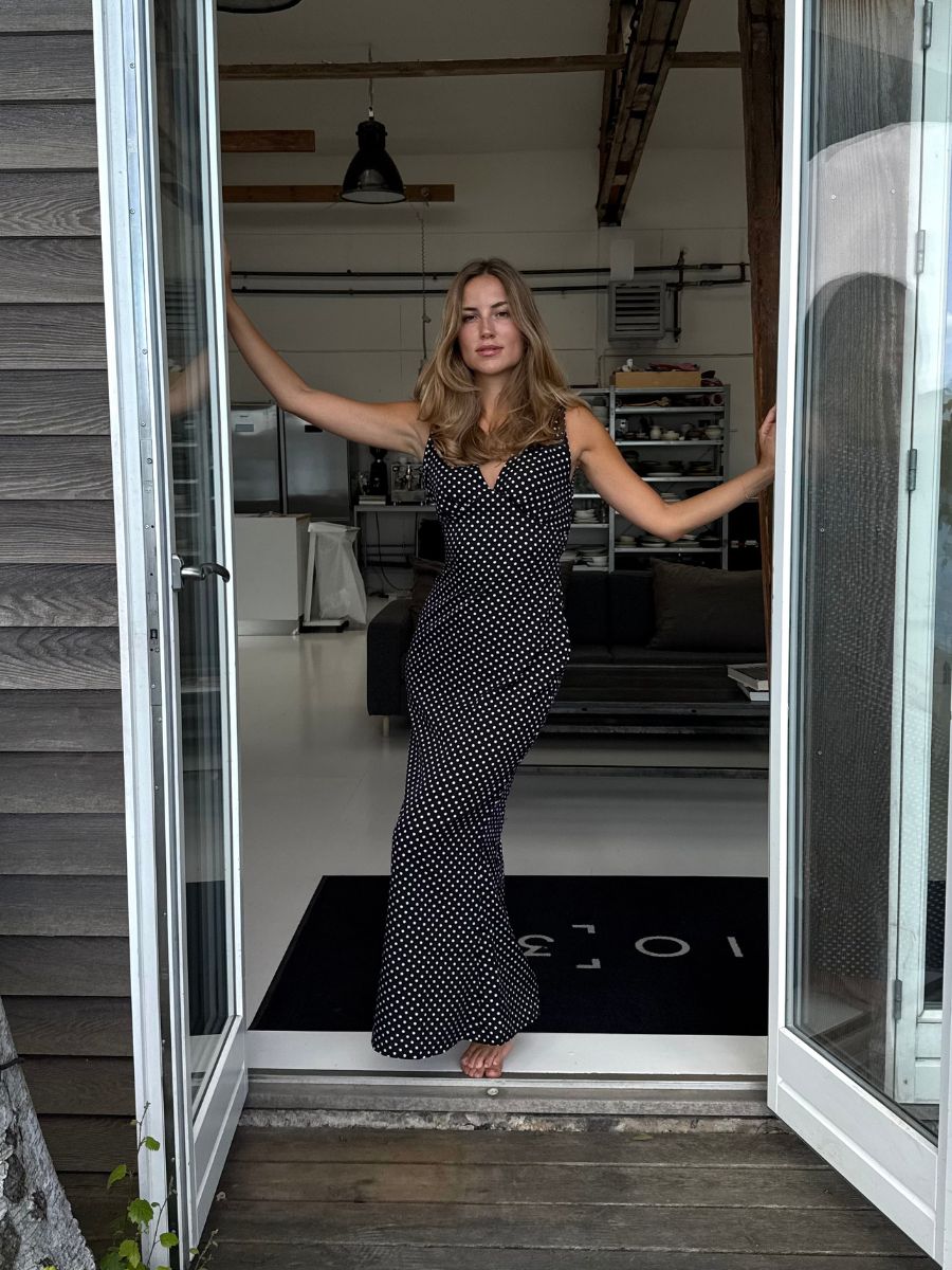Vida polka dot dress - Black