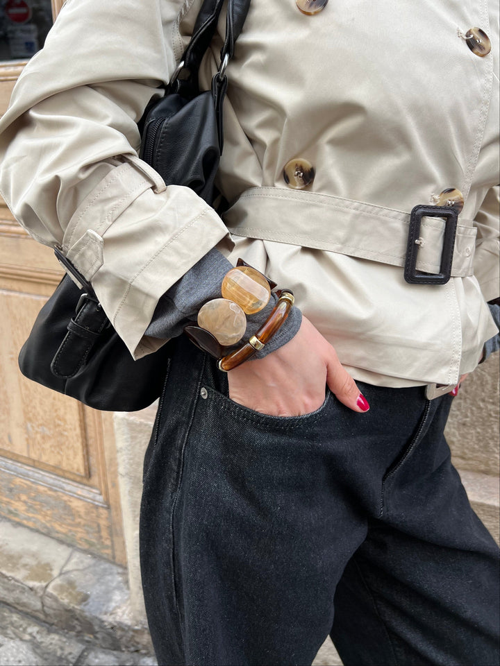 Ora bracelet - Brown/gold