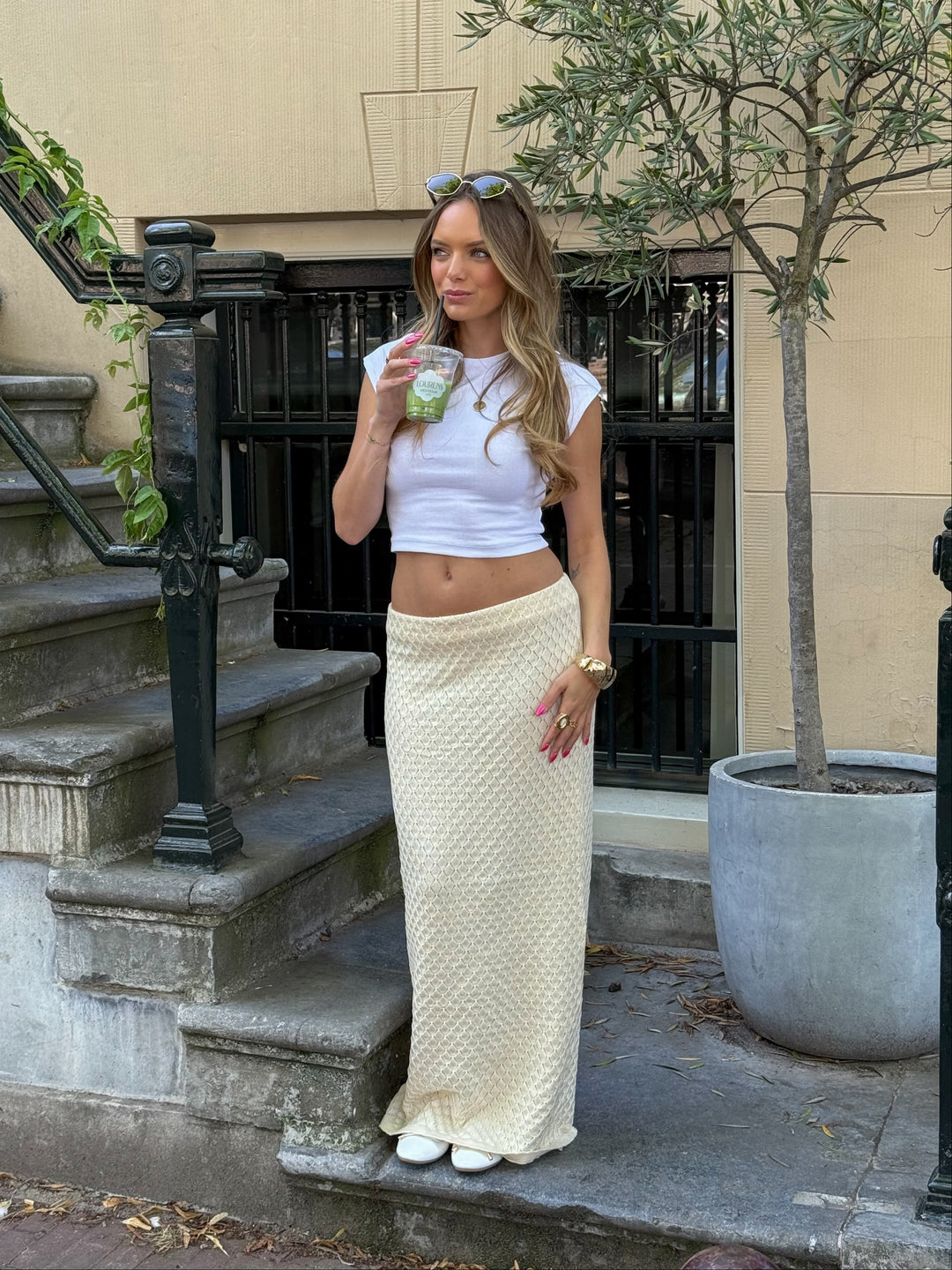 Maddy knitted skirt - Cream white