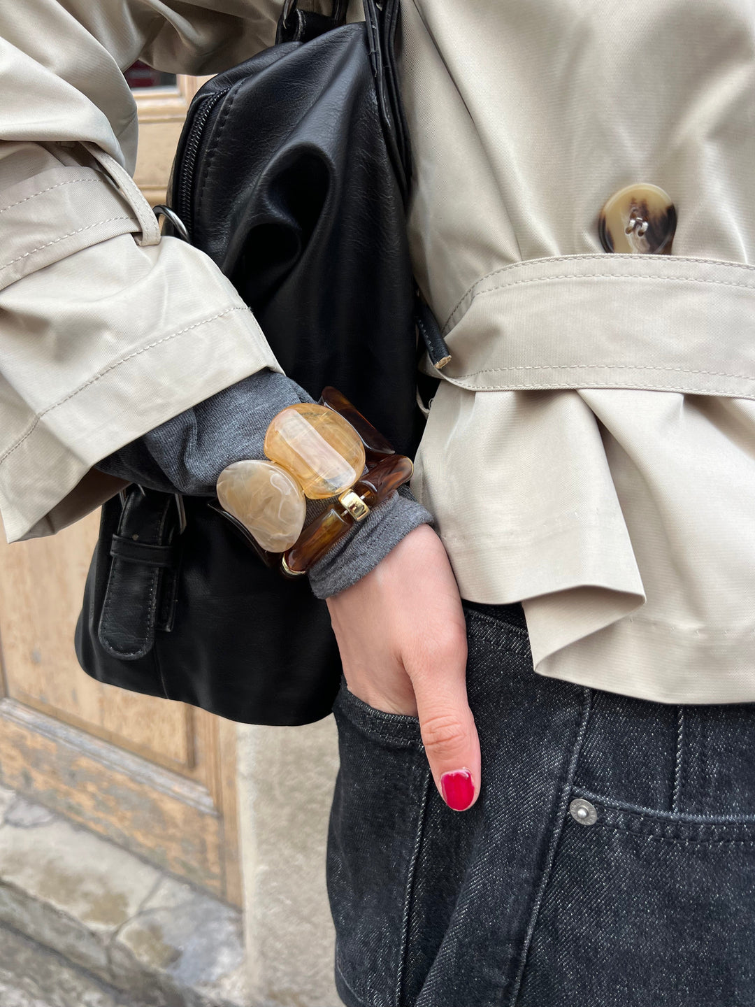 Ora bracelet - Brown/gold