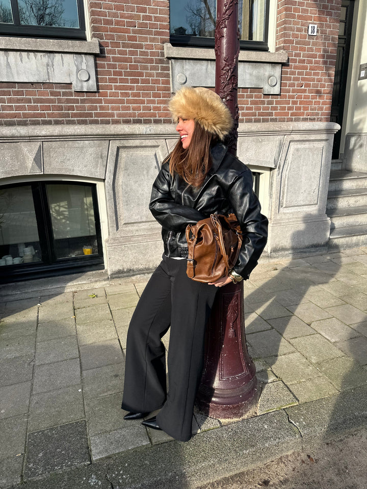 Aria shearling hat - Beige