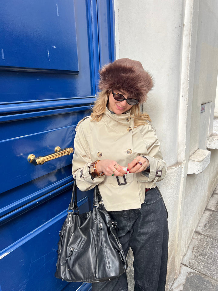 Aria shearling hat - Brown