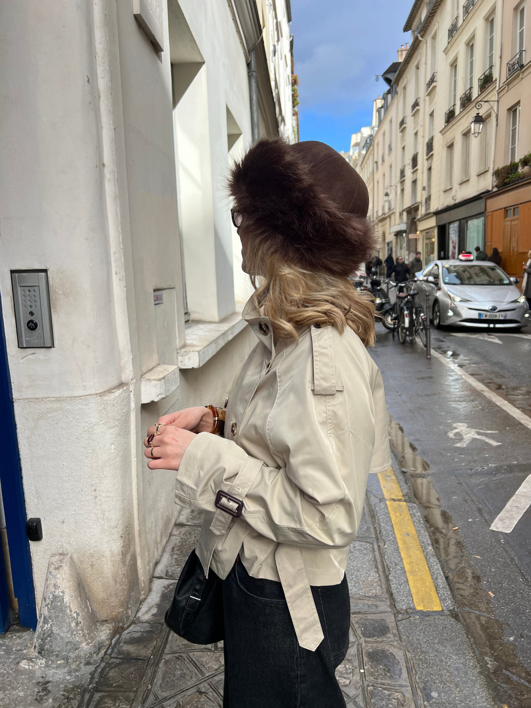 Aria shearling hat - Brown