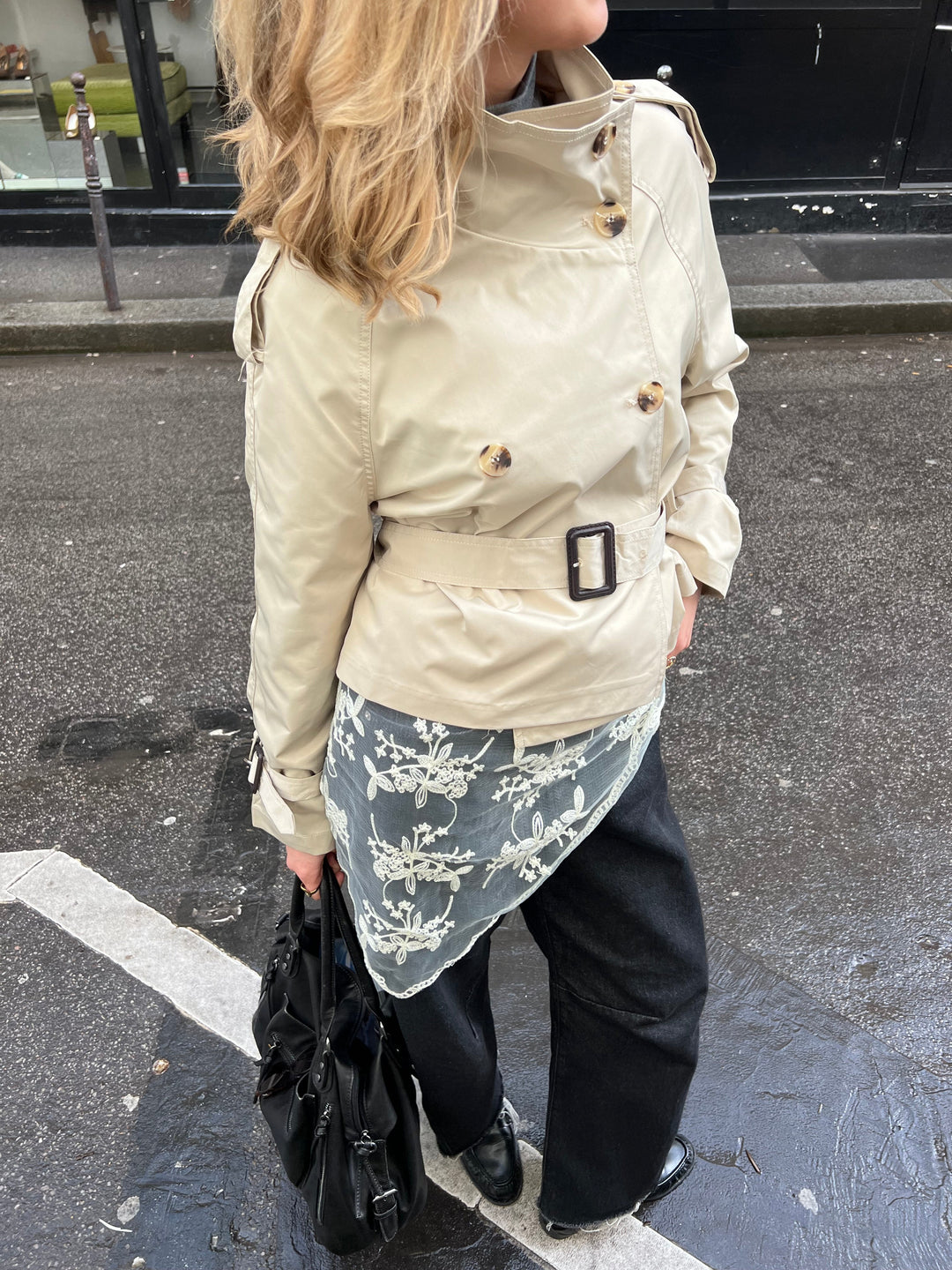 Rue lace scarf - Cream white