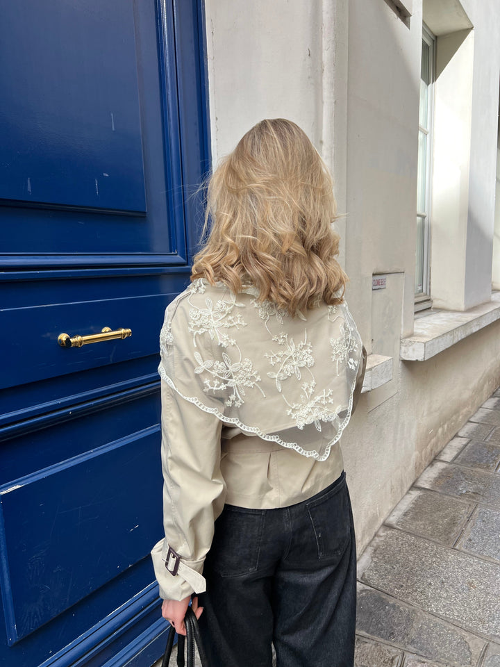 Rue lace scarf - Cream white