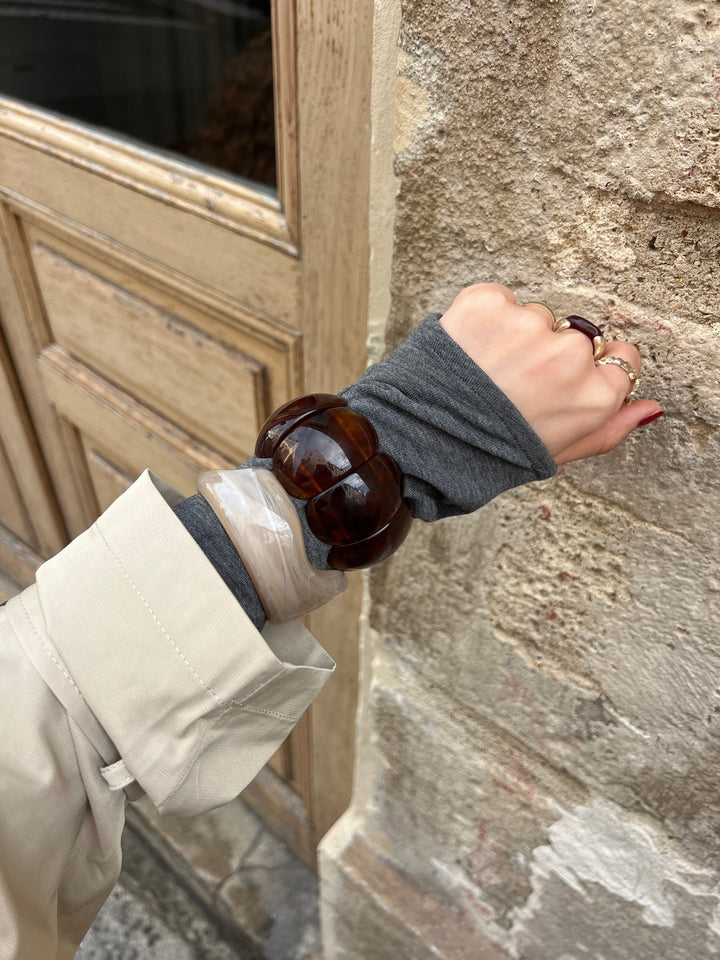 Neo open bracelet - Beige