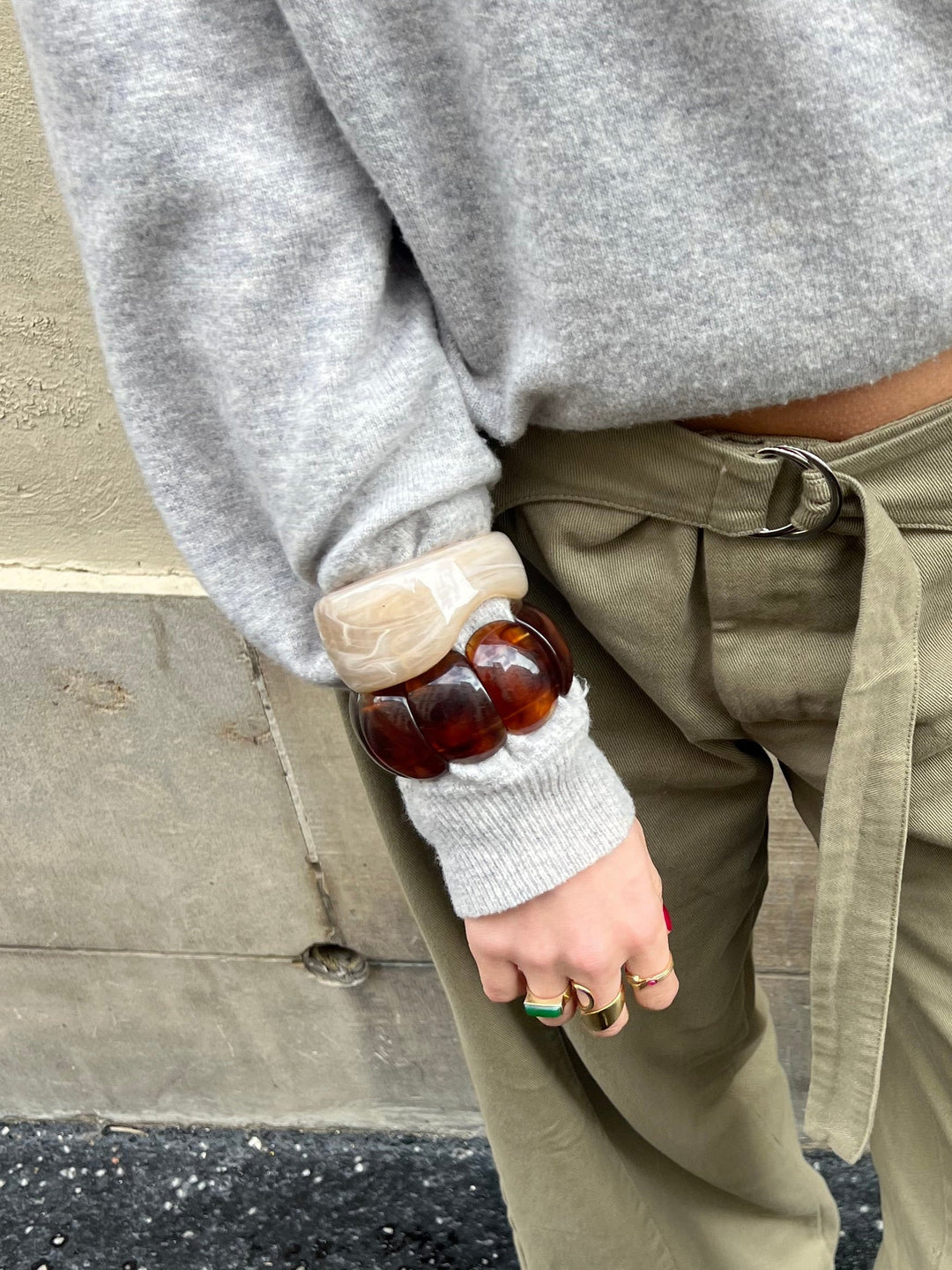 Neo open bracelet - Beige